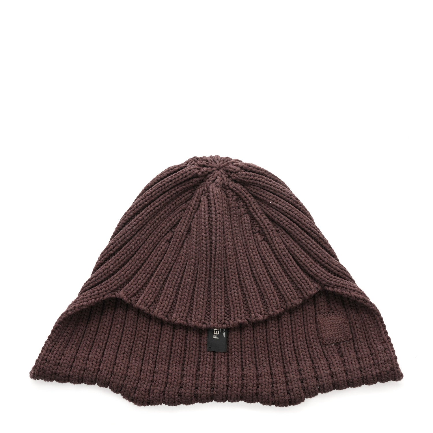 Fendi Cotton Knit Beanie Hat Brown 1 of 5