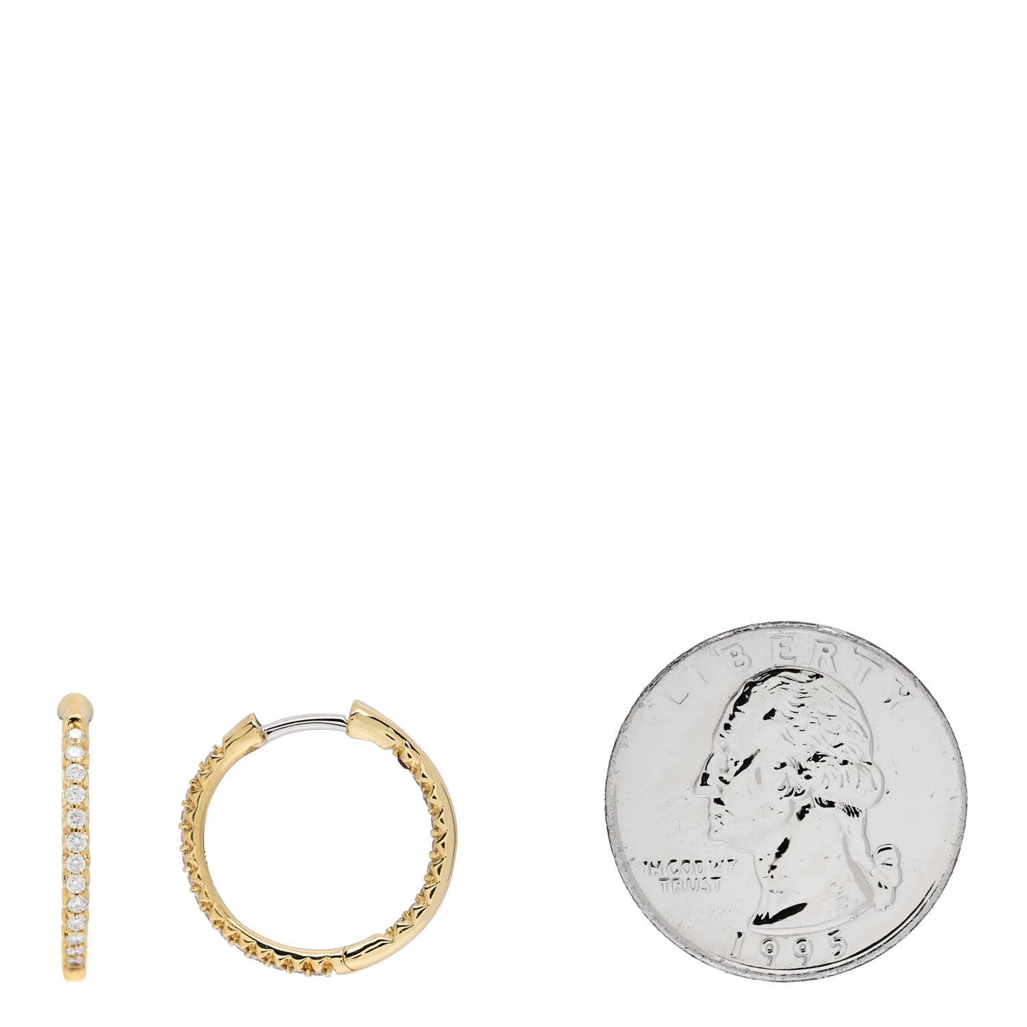 18K Yellow Gold Diamond XS Hoop Earrings