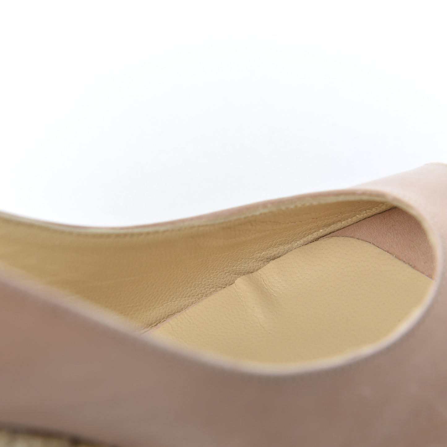 Nappa Polar Slingback Espadrille Wedges 39 Nude