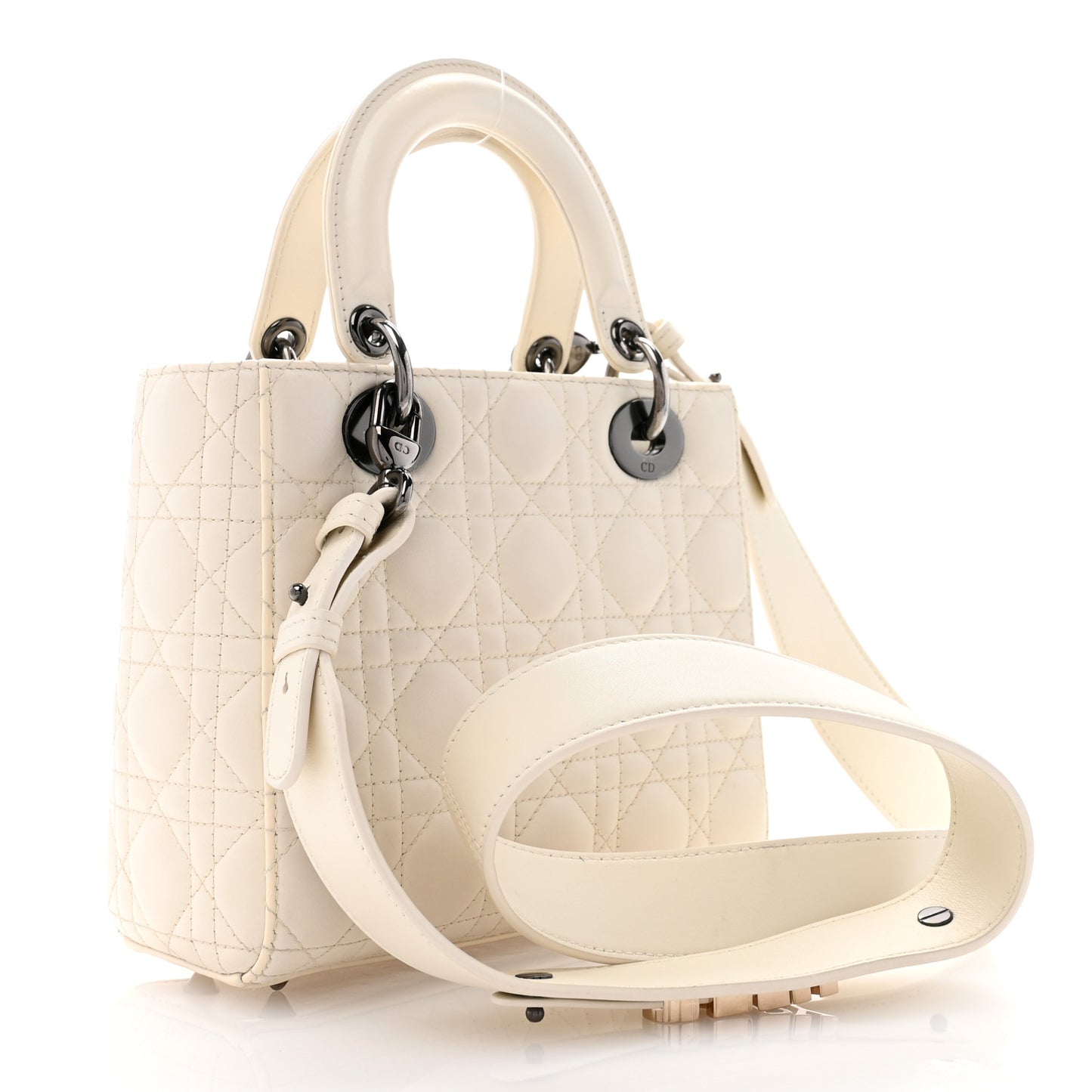 Lambskin Cannage Small My ABCDior Lady Dior White