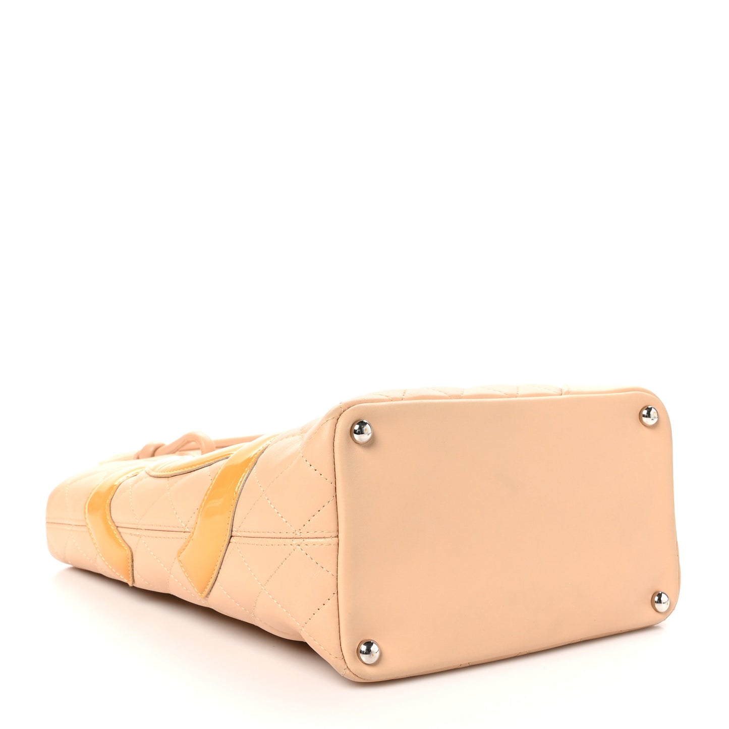 Calfskin Quilted Medium Cambon Tote Beige
