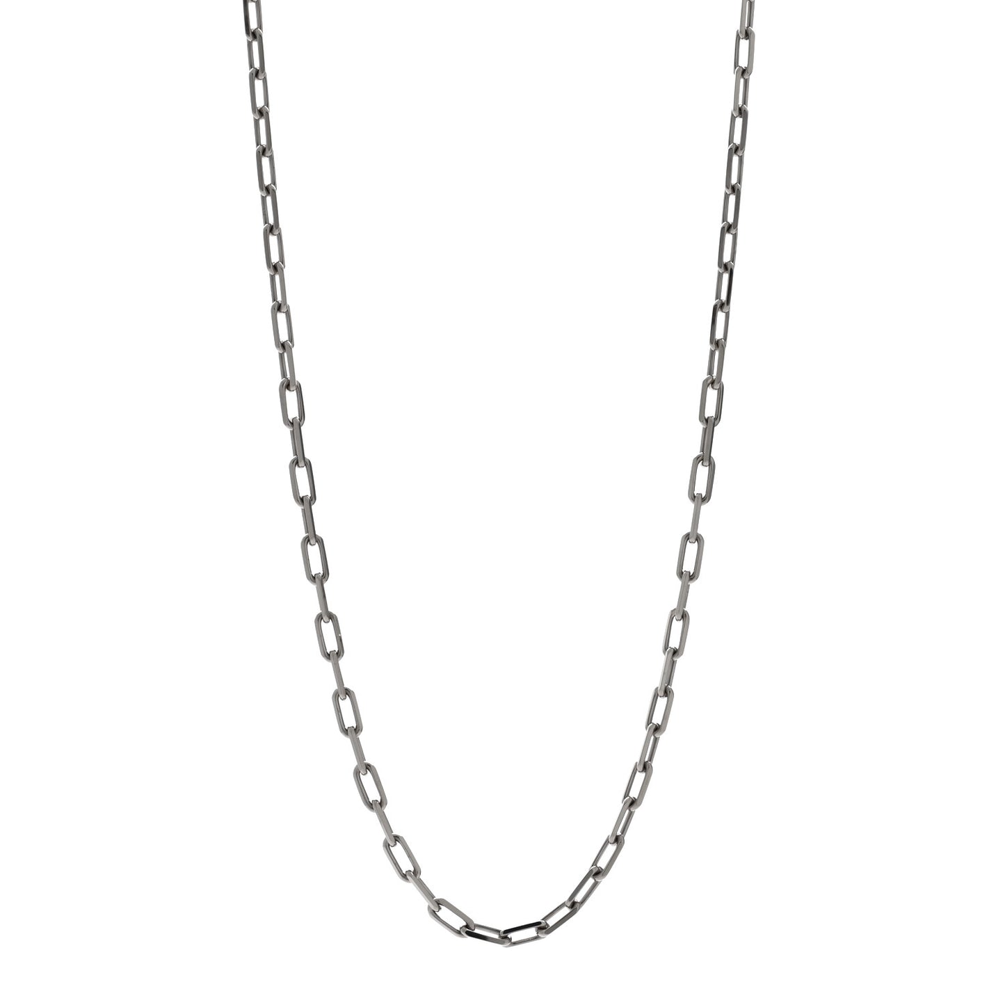 18K White Gold SM Santos De Cartier Link Necklace