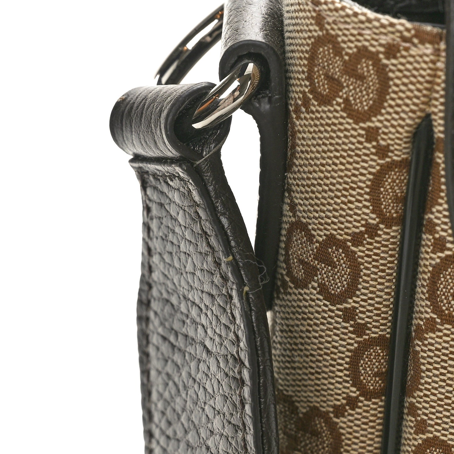 Monogram Large Flap Messenger Bag Beige Dark Brown
