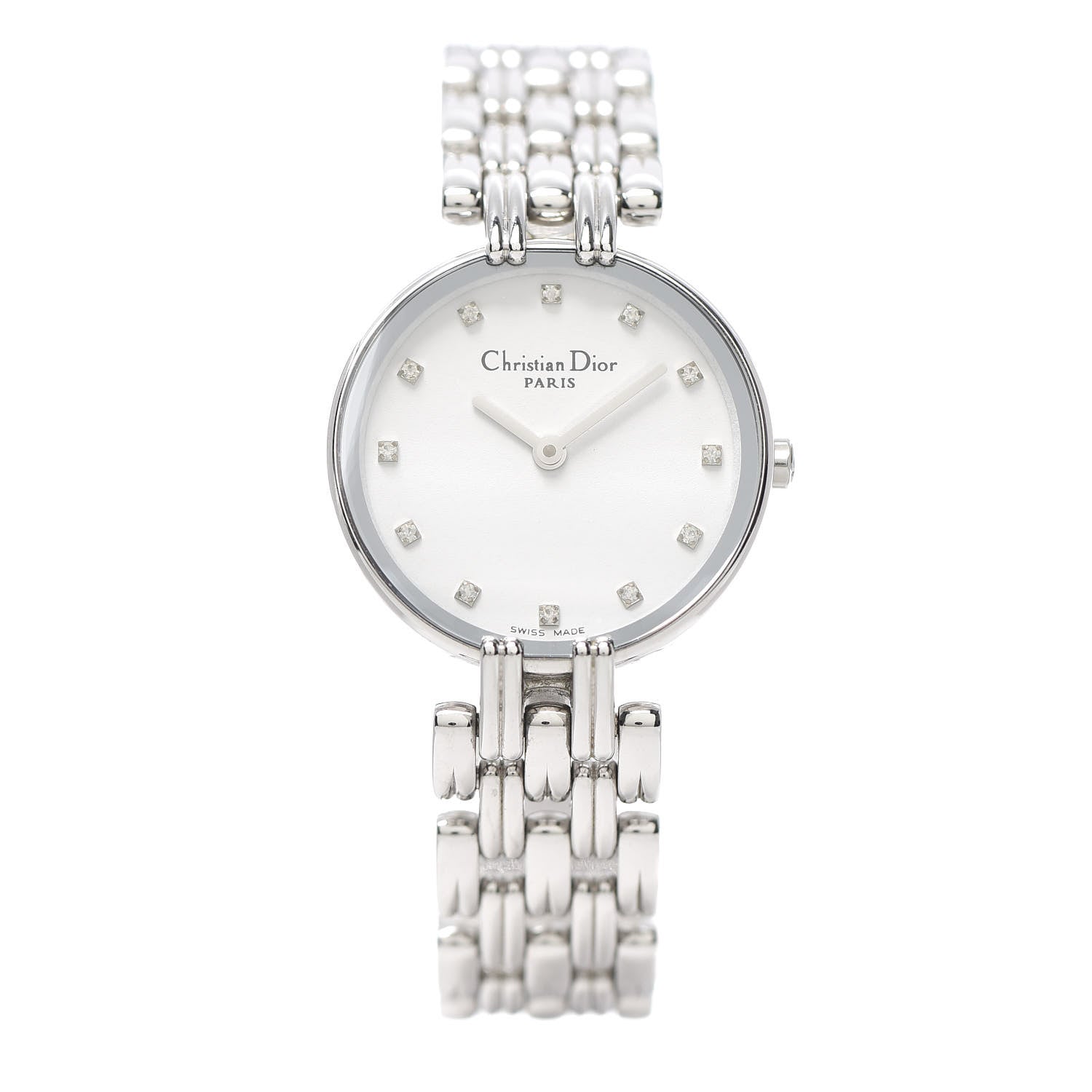 Christian Dior Stainless Steel Diamond 25mm Bagheera Quartz Watch
