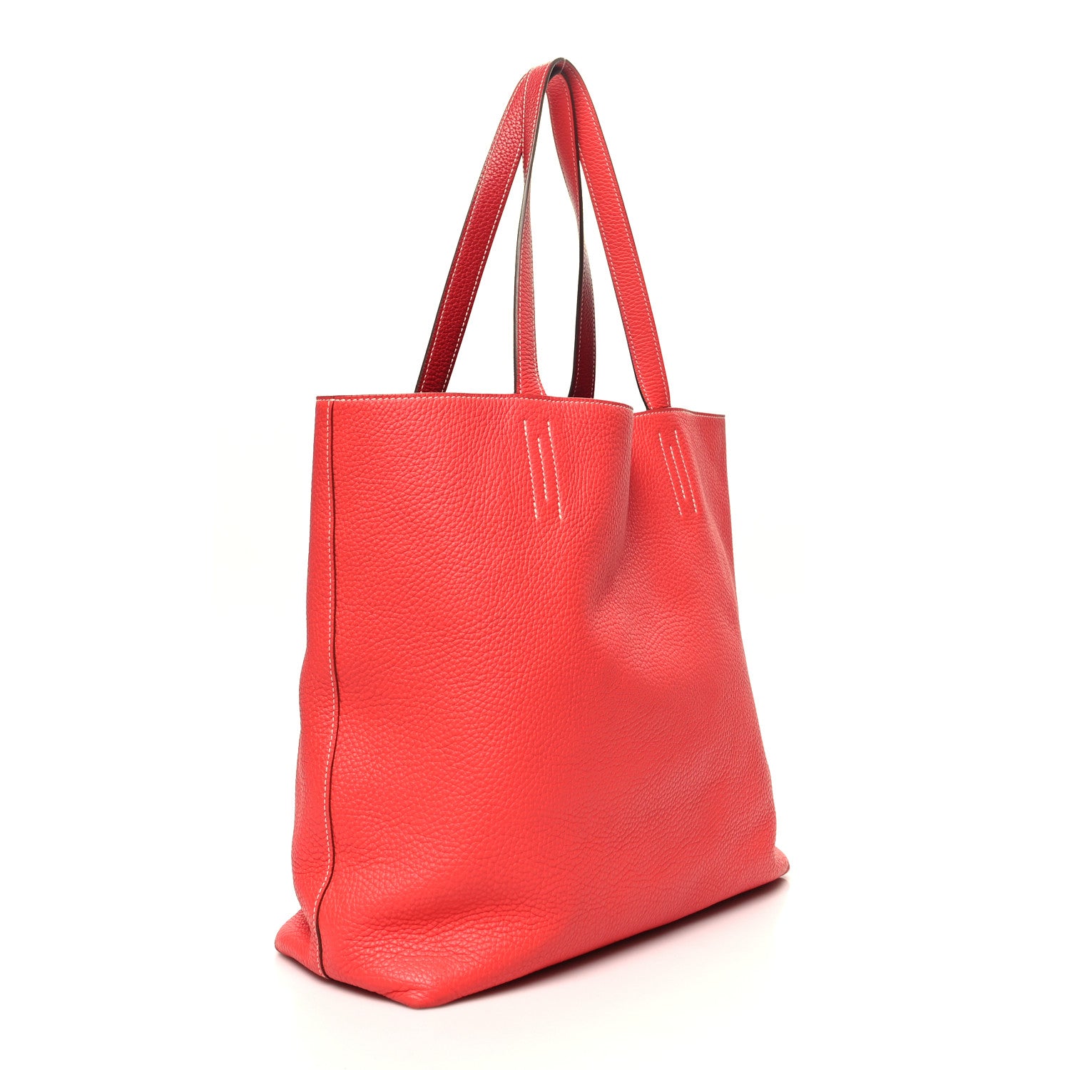 Hermes Taurillon Clemence Double Sens 36 Reversible Tote Peony Sanguine 3 of 16