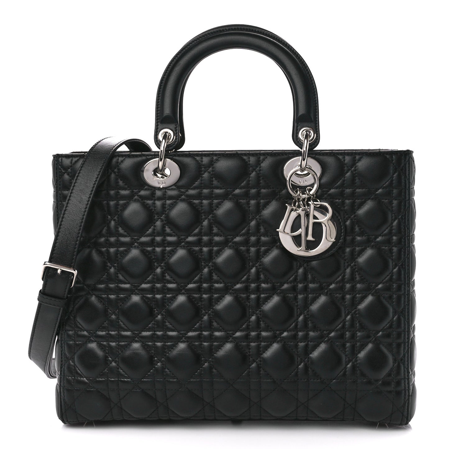 Lambskin Cannage Large Lady Dior Black