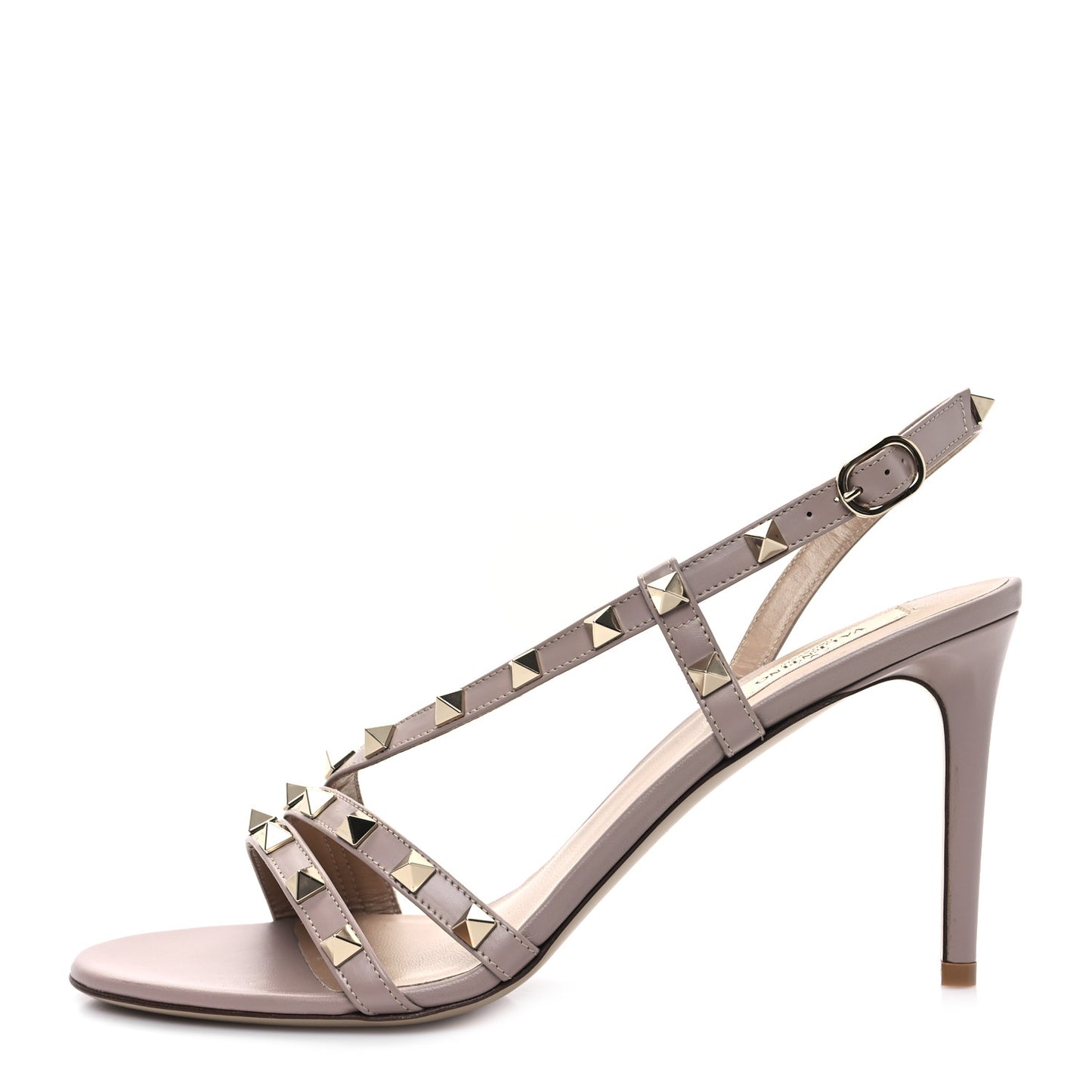 Nappa Rockstud Slingback 85mm Sandals 39 Poudre