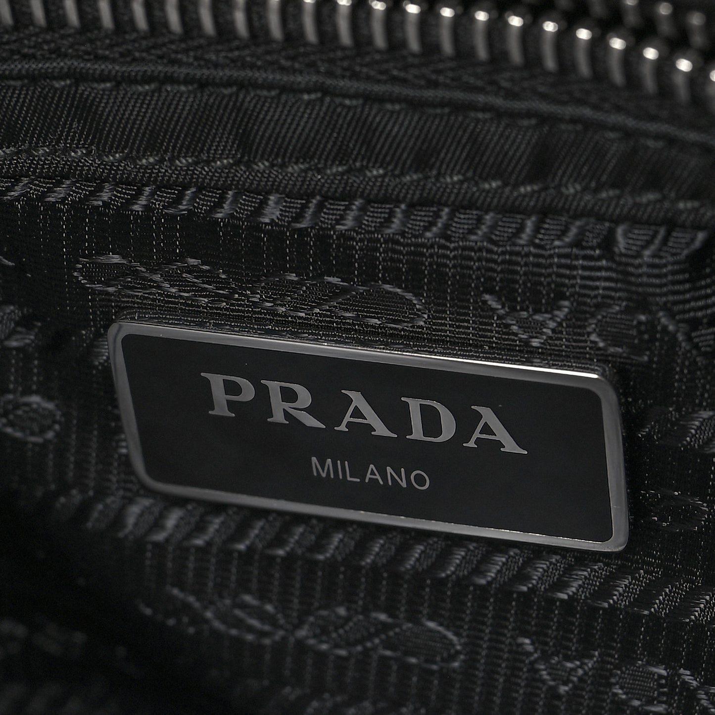 Re-Nylon Nappa Triangle Quilted Padded Double Handled Zip Pocket Tote Black