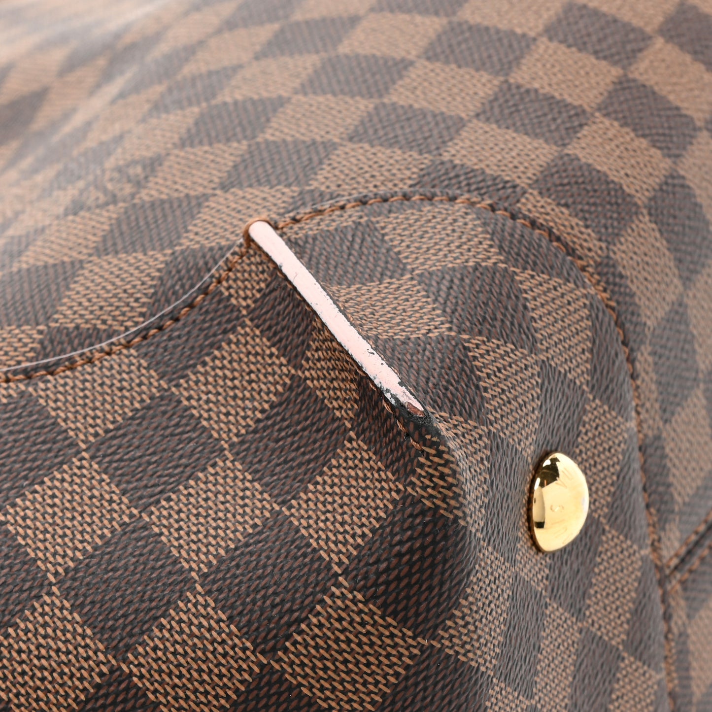 LOUIS VUITTON Damier Ebene Caissa Hobo Rose Ballerine