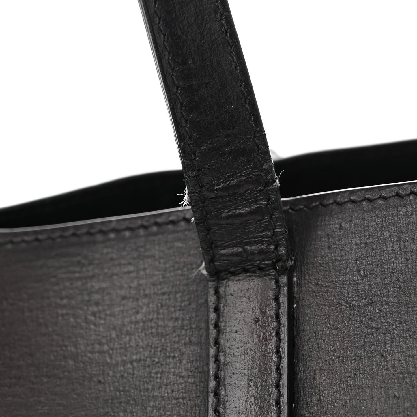 Vintage Calfskin Perforated East West Shopping Tote Black