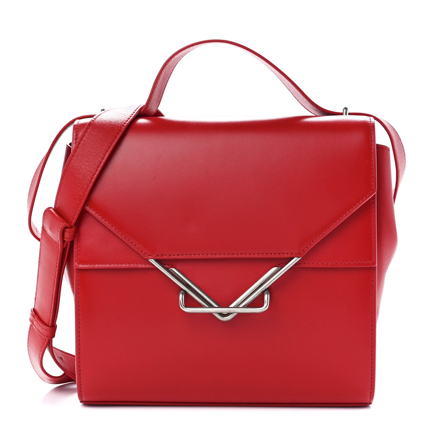 Box Calfskin Nappa Clip Bag Red