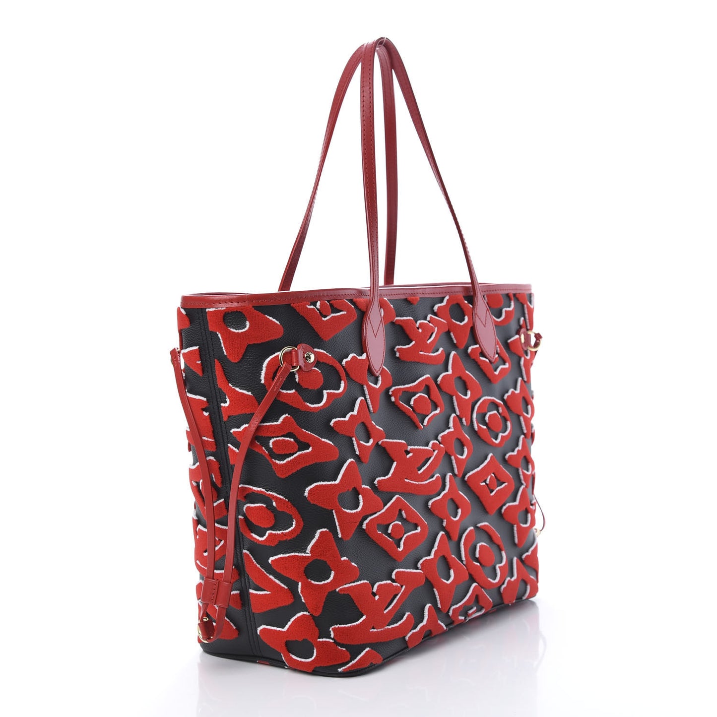 X UF Tufted Monogram Neverfull MM Black Red