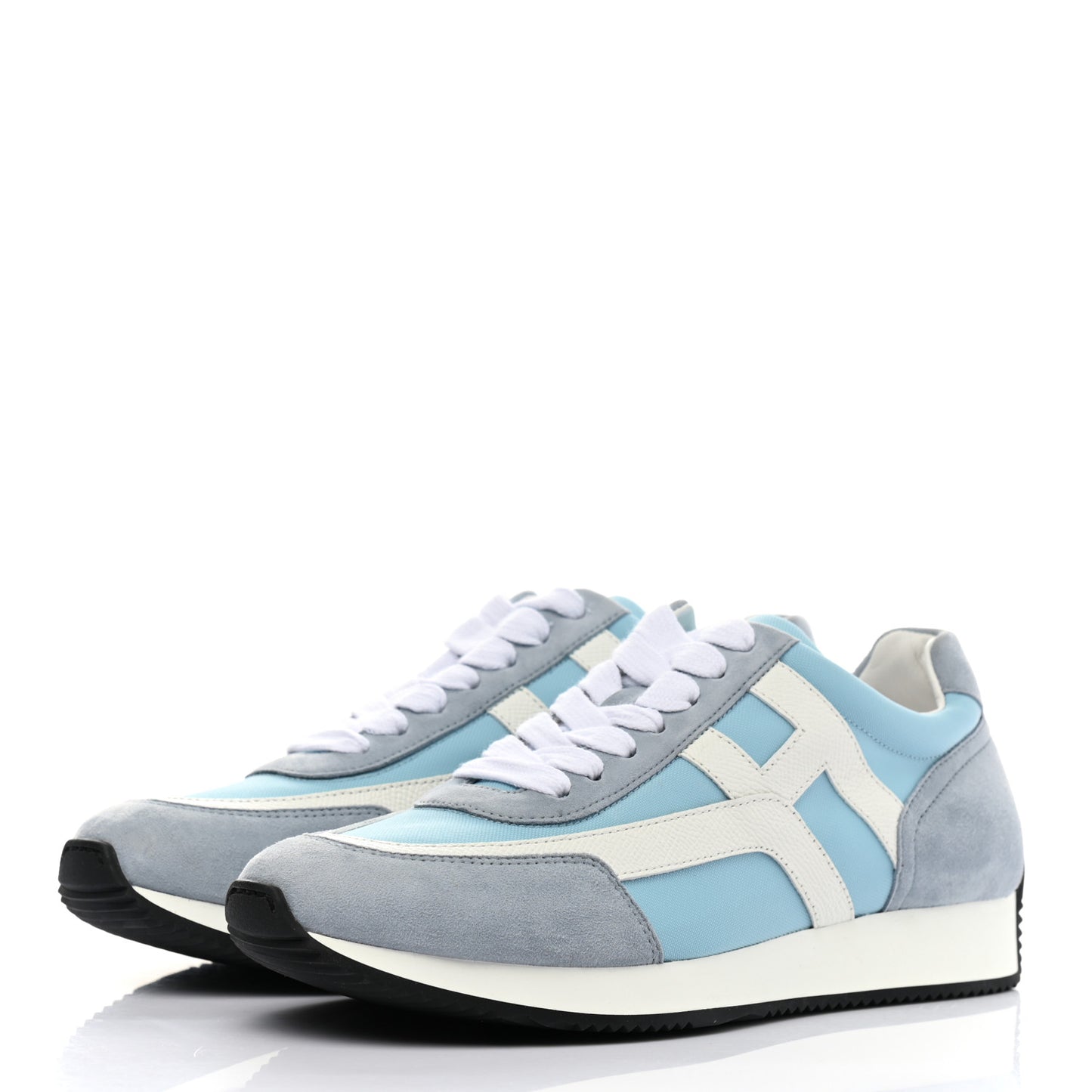 Suede Goatskin Technical Canvas Epsom Chris Sneakers 37 Bleu Multicolor