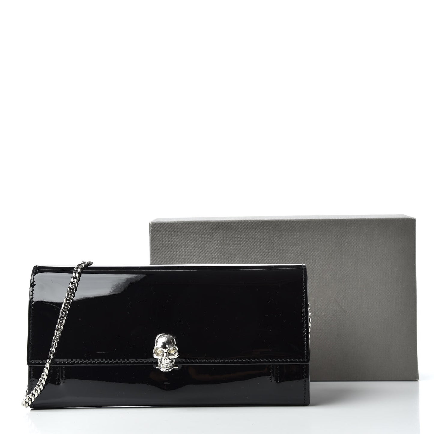 Patent Skull Wallet on Chain Black