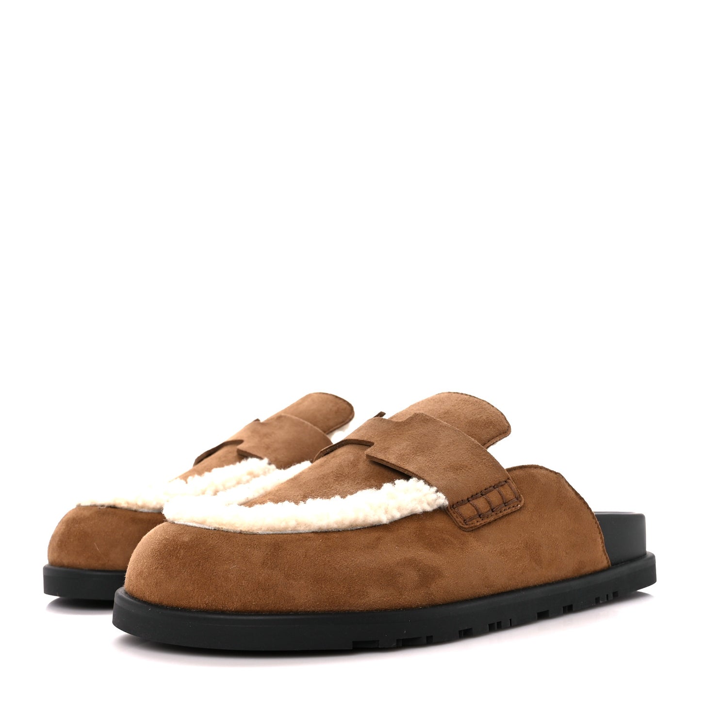 Suede Goatskin Shearling Go Mules 39 Brun Frume Ecru