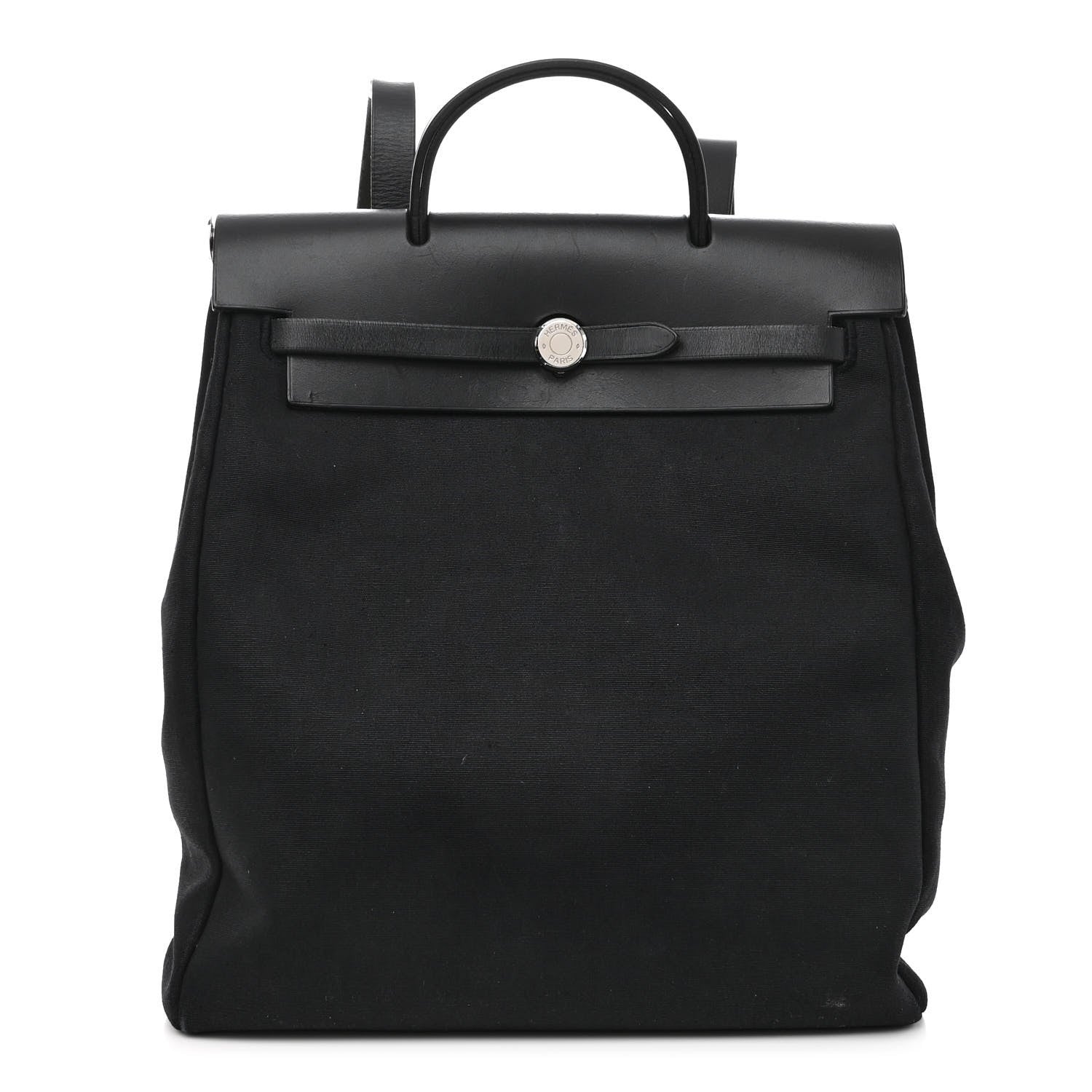 Hermès Toile Vache Calfskin Canvas Backpack Black Hermes Toile Vache Calfskin Herbag 30 PM Backpack Black  main image 4