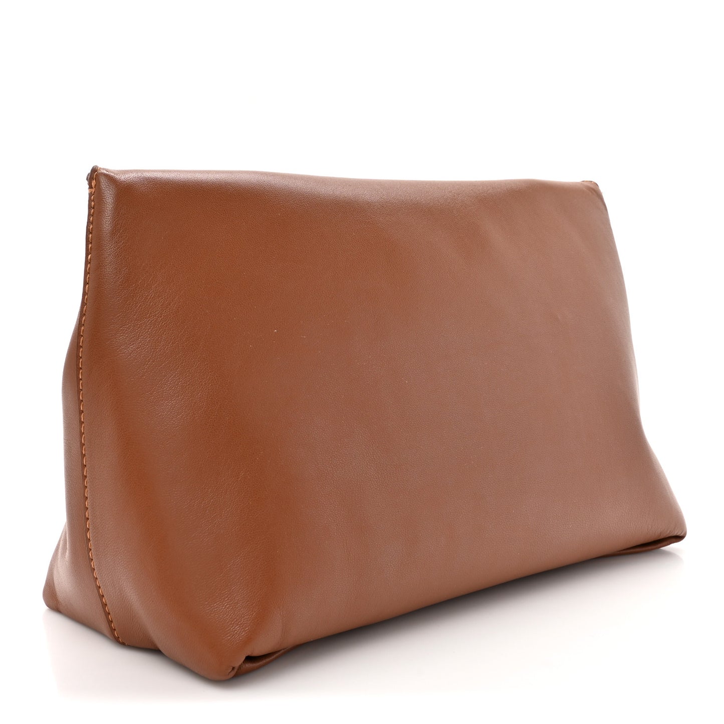 Nappa Skull Four Ring Altona Top Sculptural Pouch Brown