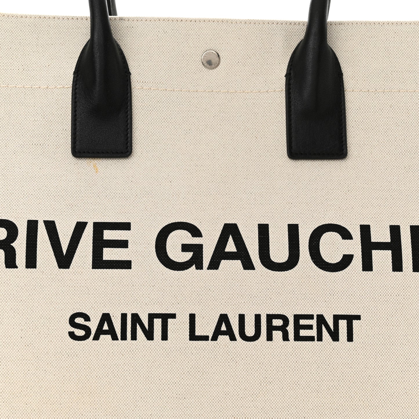Linen Calfskin Rive Gauche Tote Optic White