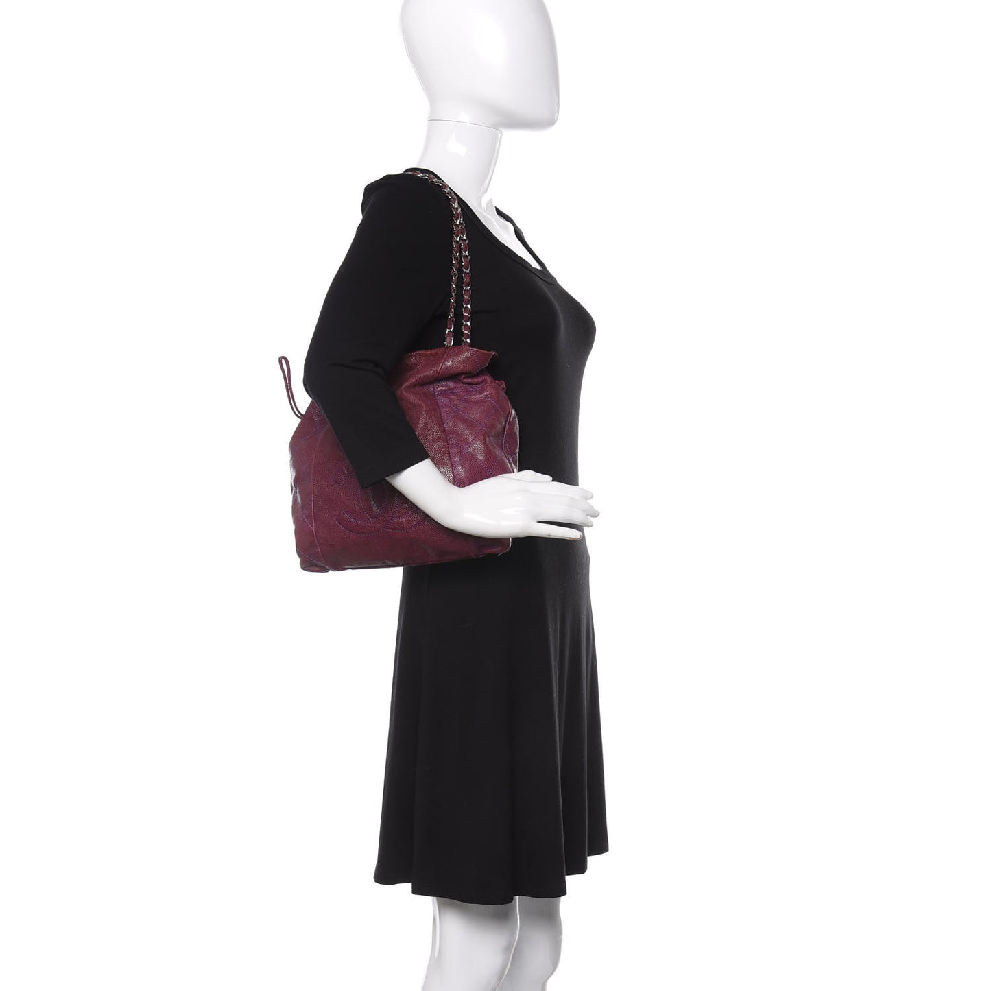 Caviar 31 Drawstring Tote Burgundy