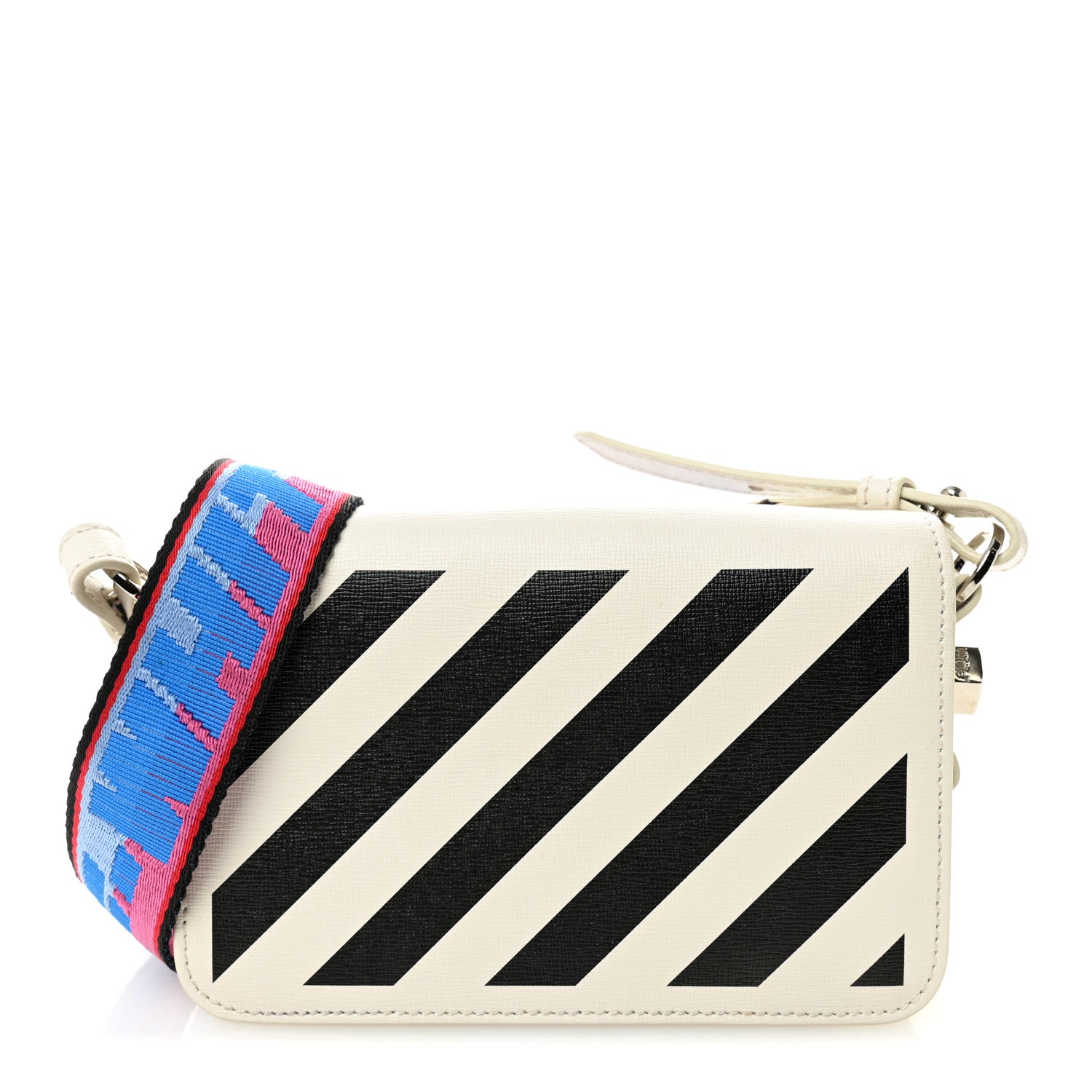 off white binder clip card holder Off-White Saffiano Striped Mini Diag Binder Clip Bag White 1782292 – FASHIONPHILE