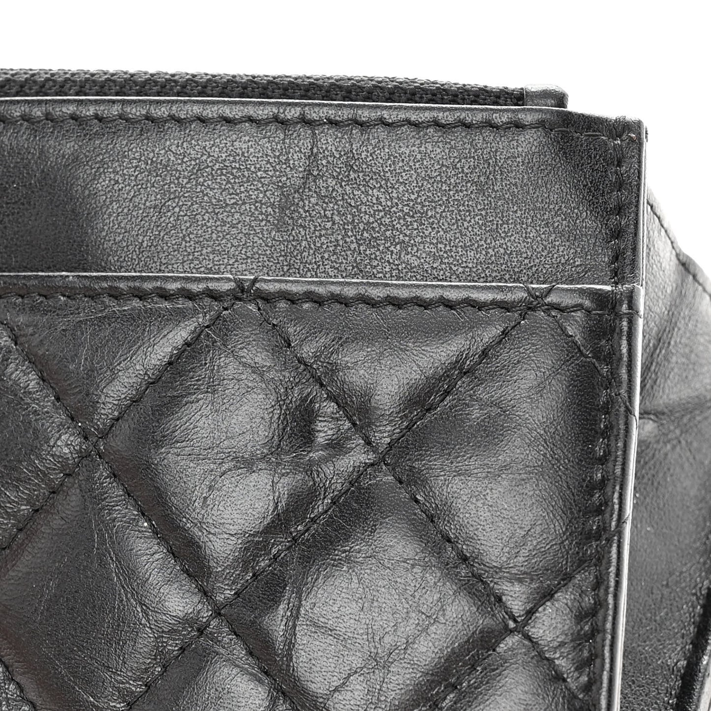 Aged Calfskin Quilted Reissue Wallet On Chain WOC Black