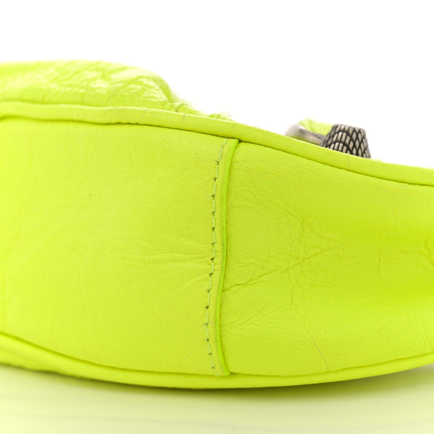 Agneau Arena Le Cagole Chain Shoulder Bag XS Fluo Yellow