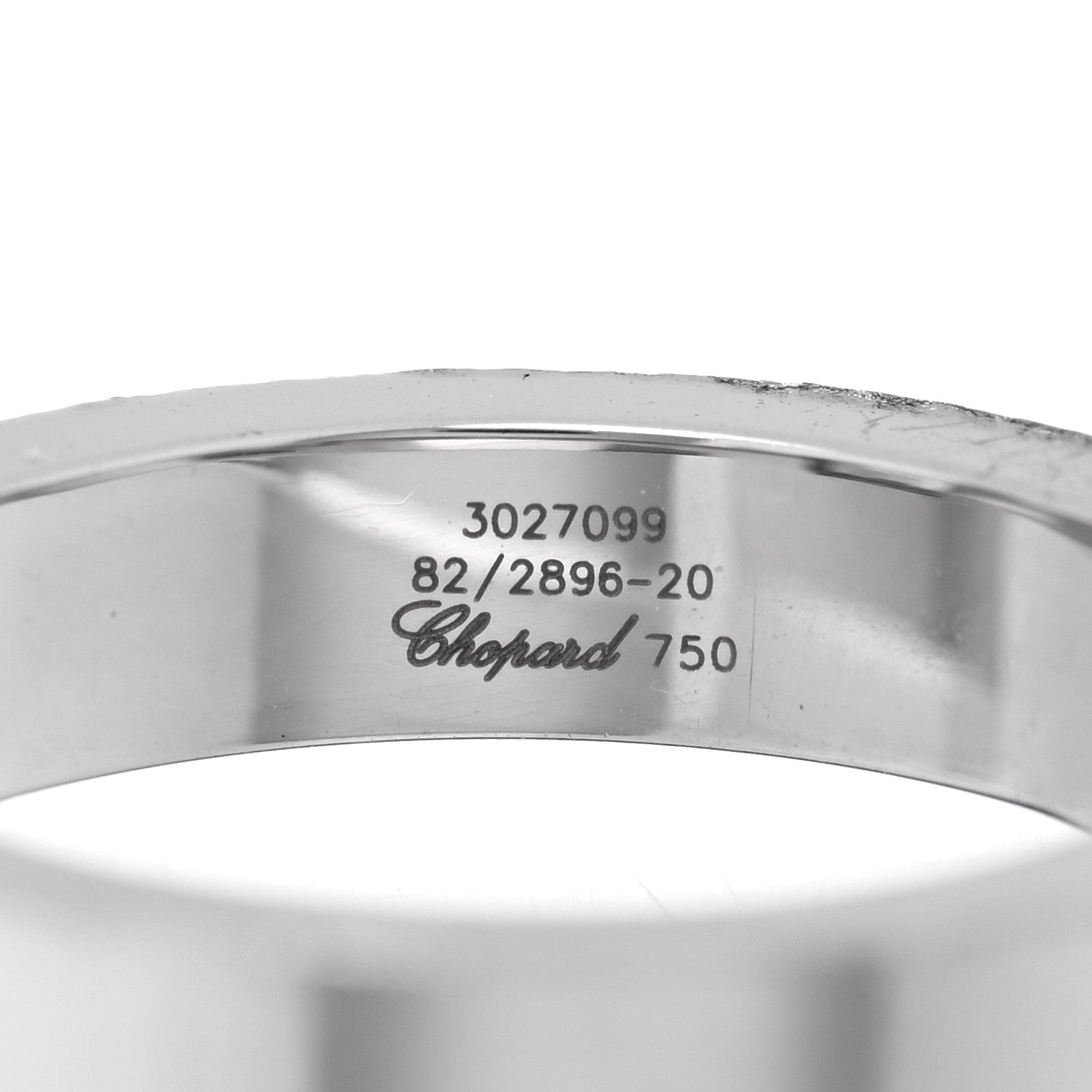 Chopard 18K White Gold Diamond Happy Diamond Square Pave Ring 53 6.25 4 of 4