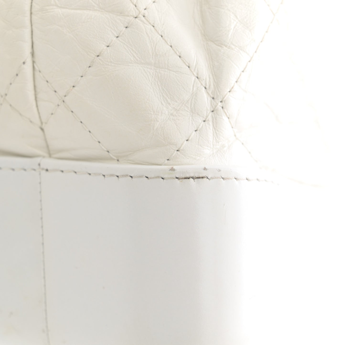 Aged Calfskin Quilted Small Gabrielle Backpack White
