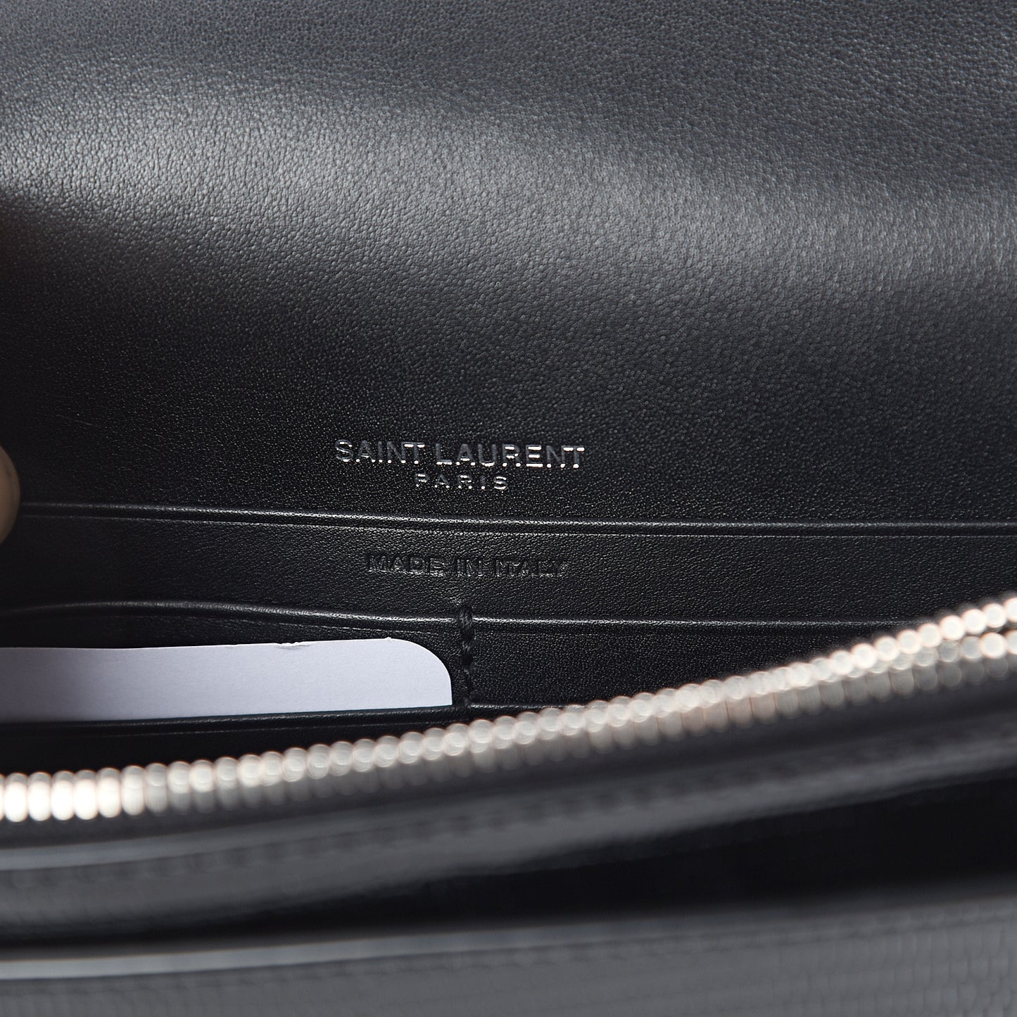 Calfskin Lizard Embossed Monogram Sunset Chain Wallet Black