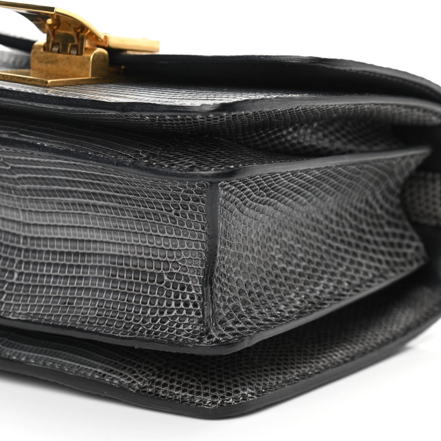 Lizard Small Classic Box Flap Bag Dark Taupe