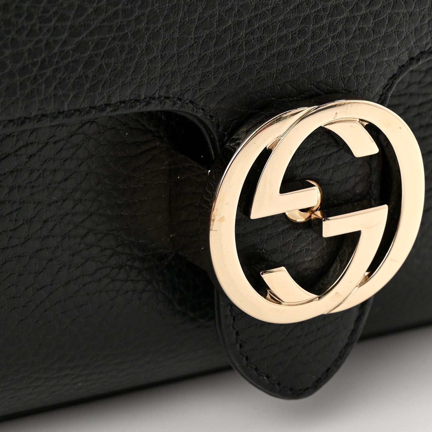 Dollar Calfskin Interlocking G Crossbody Bag Black