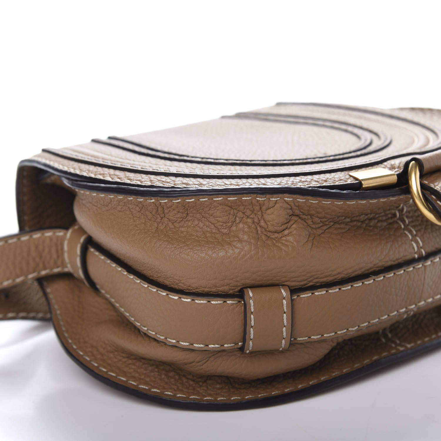 Chloe Calfskin Mini Marcie Round Crossbody Bag Nut 6 of 11
