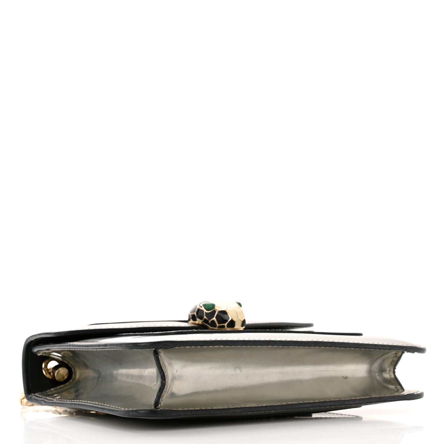 Metallic Calfskin Small Serpenti Forever Snake Strap Crossbody Bag Silver