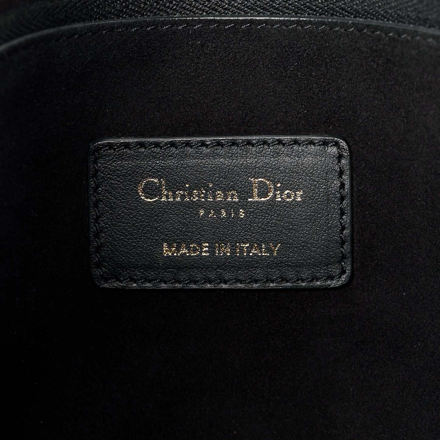 Calfskin Medium Diordouble Zip Pouch Black