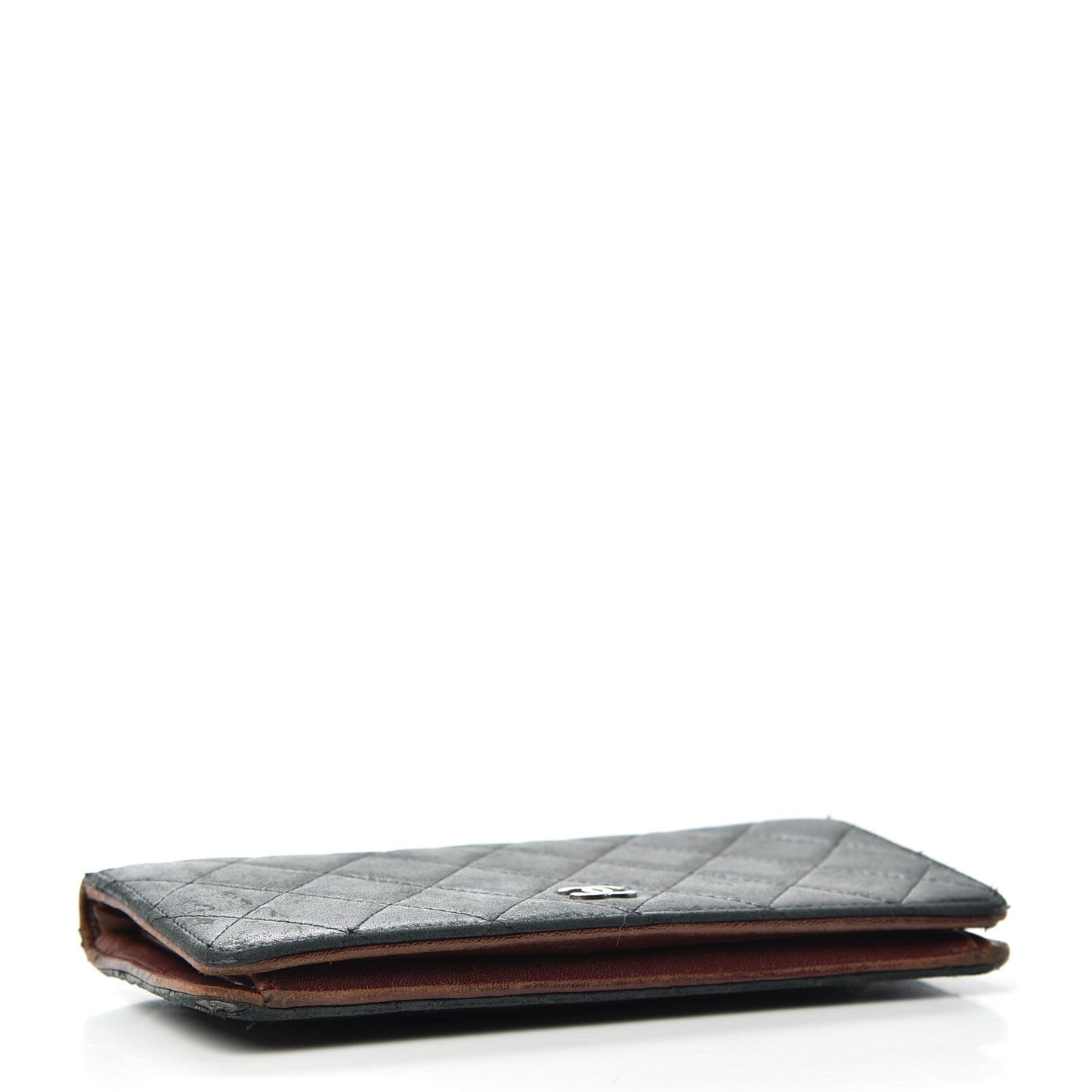 Lambskin Quilted Yen Wallet Black