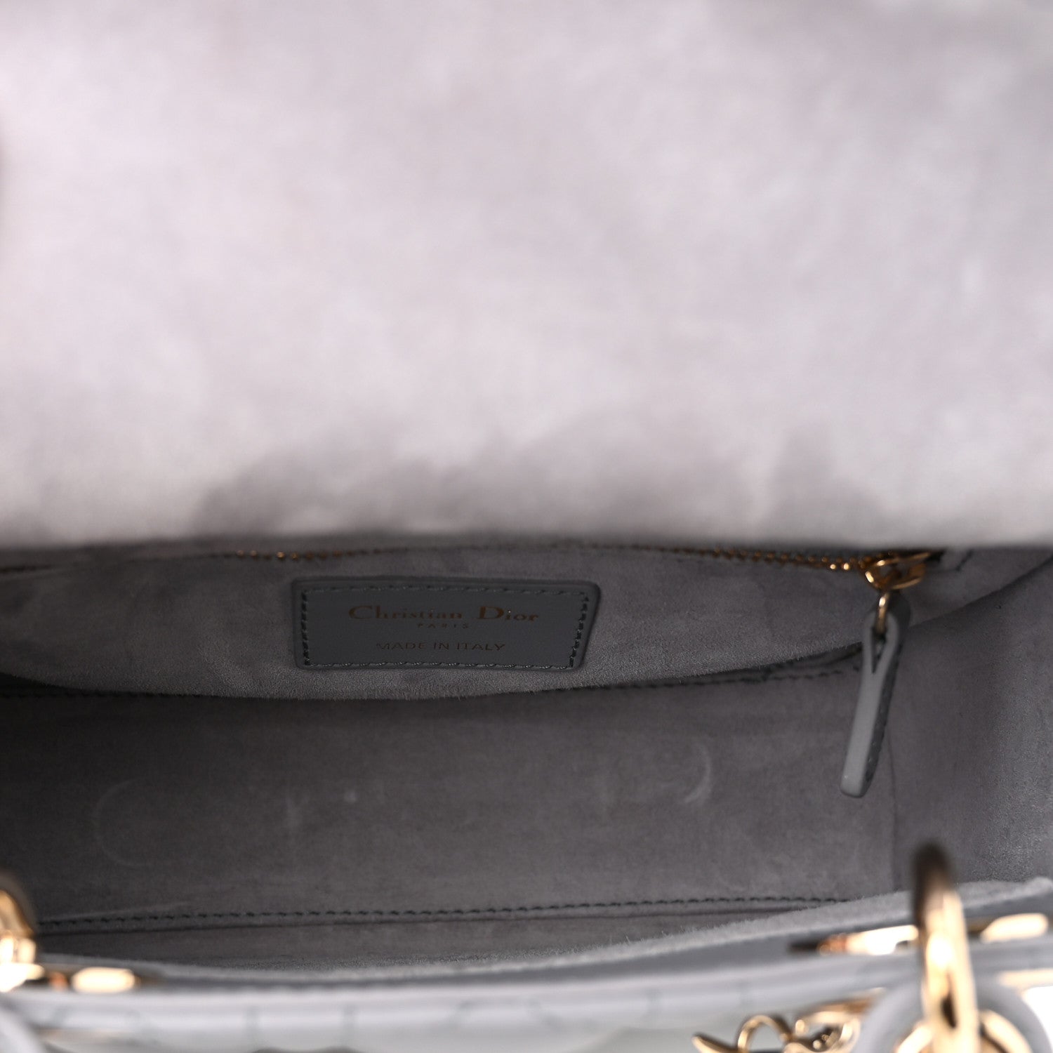 Christian Dior Lambskin Cannage Small My ABCDior Lady Dior Grey 5 of 10