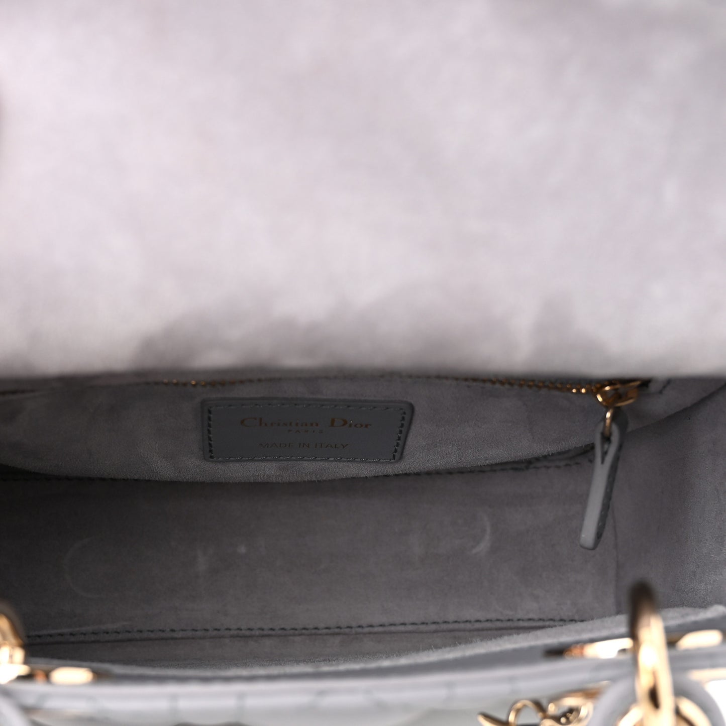 Lambskin Cannage Small My ABCDior Lady Dior Grey