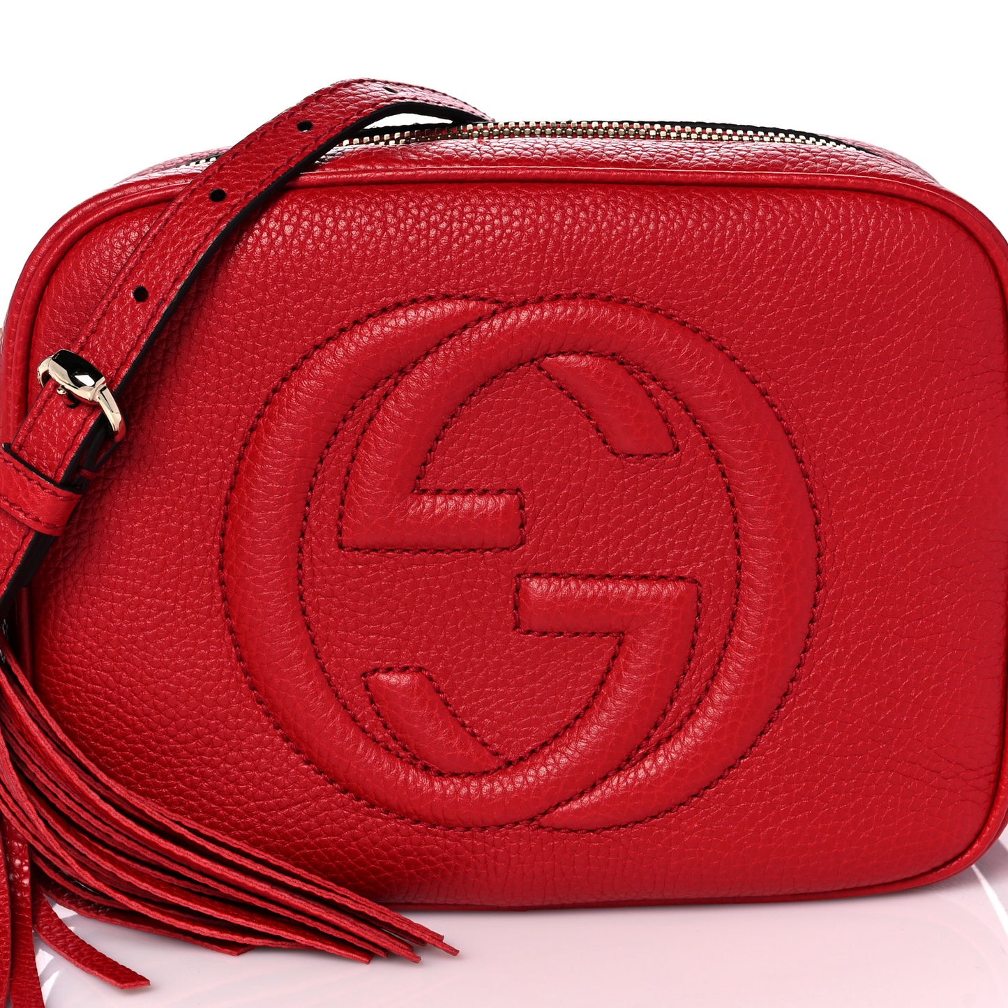 Pebbled Calfskin Small Soho Disco Bag Tabasco Red