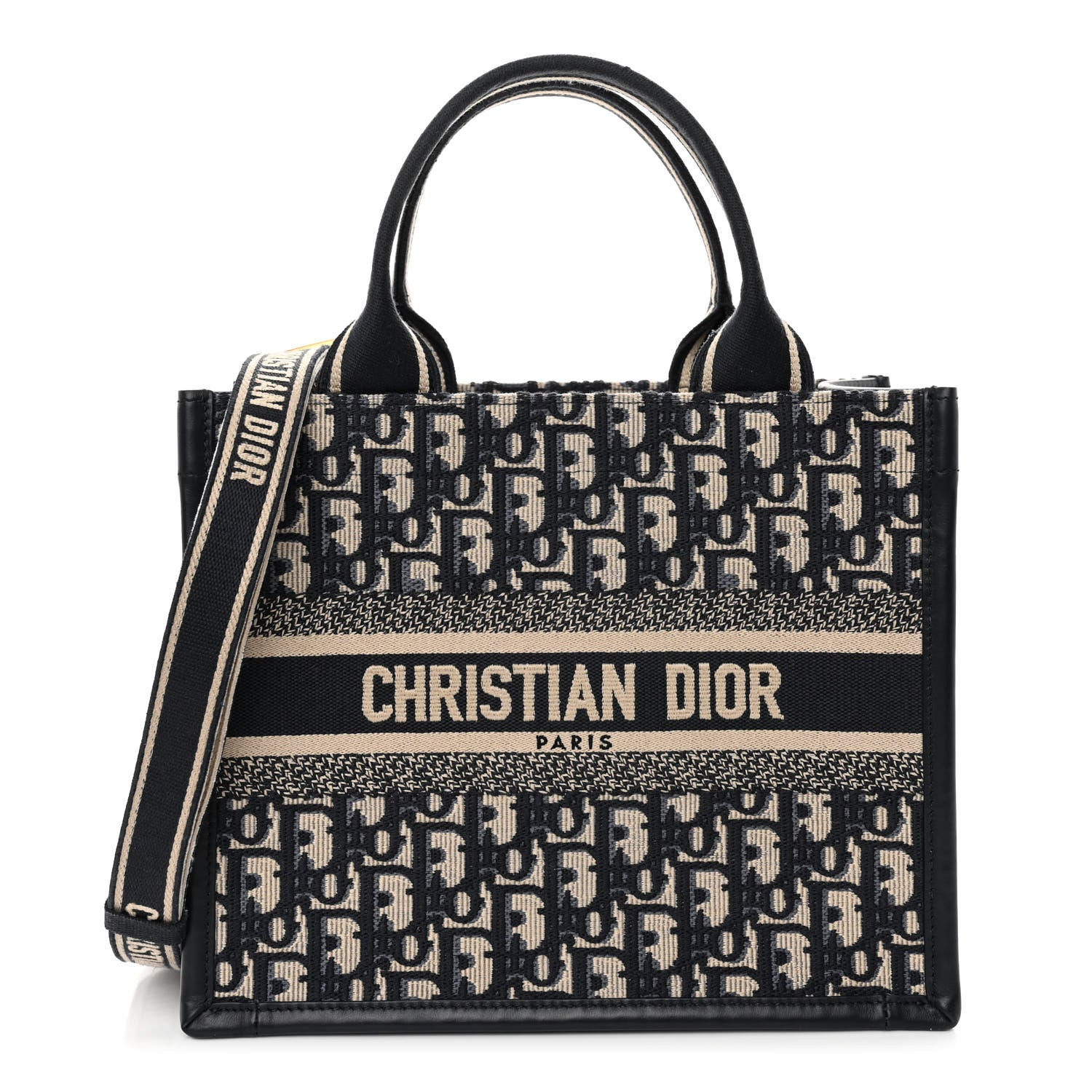 Christian Dior Oblique Calfskin Small Book Tote With Strap Blue Multicolor 1 of 9