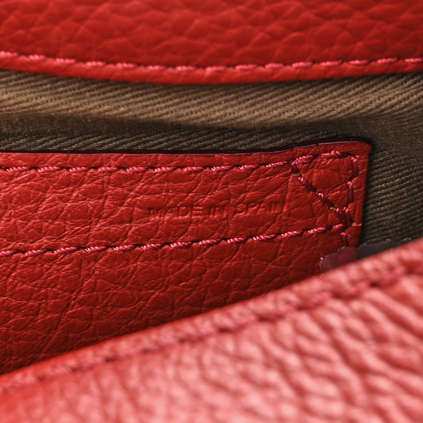 Grained Calfskin Small Marcie Saddle Bag Sienna Red