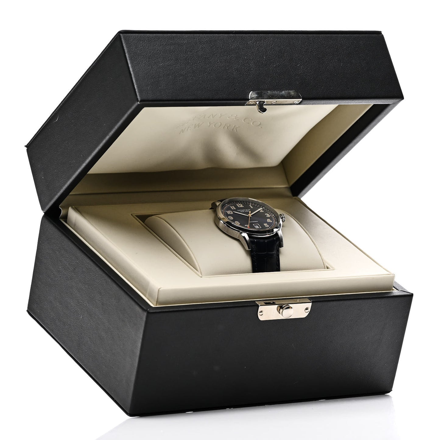 Stainless Steel Alligator Diamond 40mm CT60 3-Hand Automatic Watch Blue