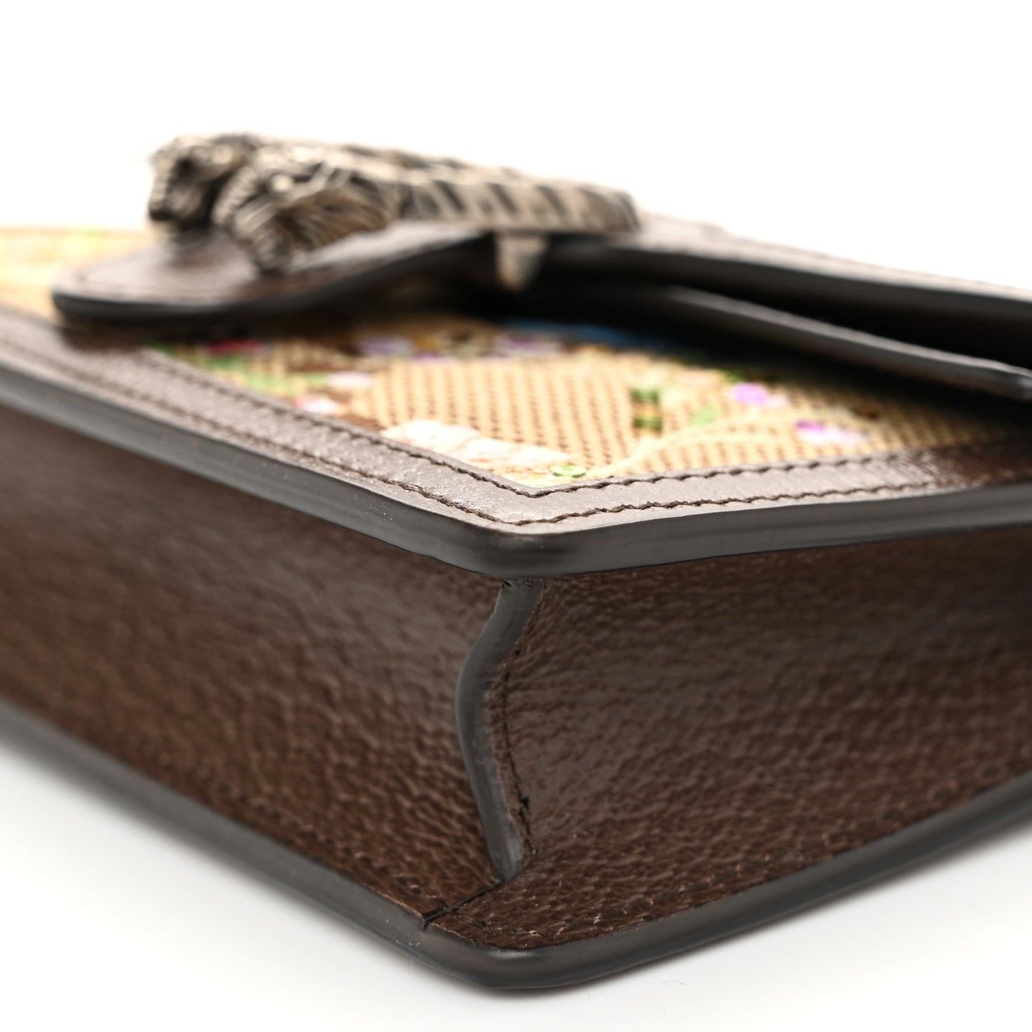 Monogram Jumbo GG Textured Dollar Calfskin Embroidered Super Mini Dionysus Shoulder Bag Camel Ebony New Acero Multicolor