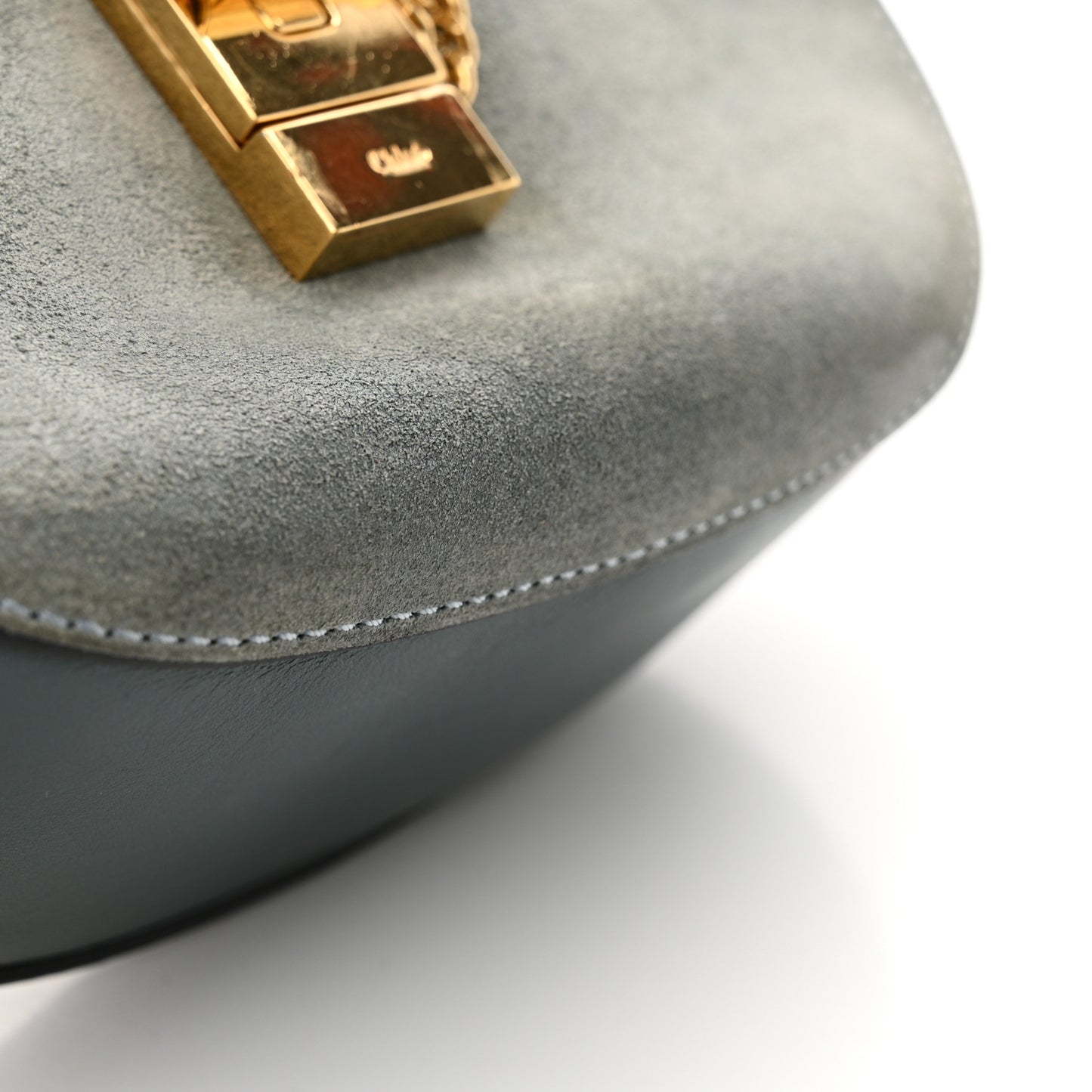 Suede Smooth Calfskin Mini Drew Shoulder Bag Cloudy Blue