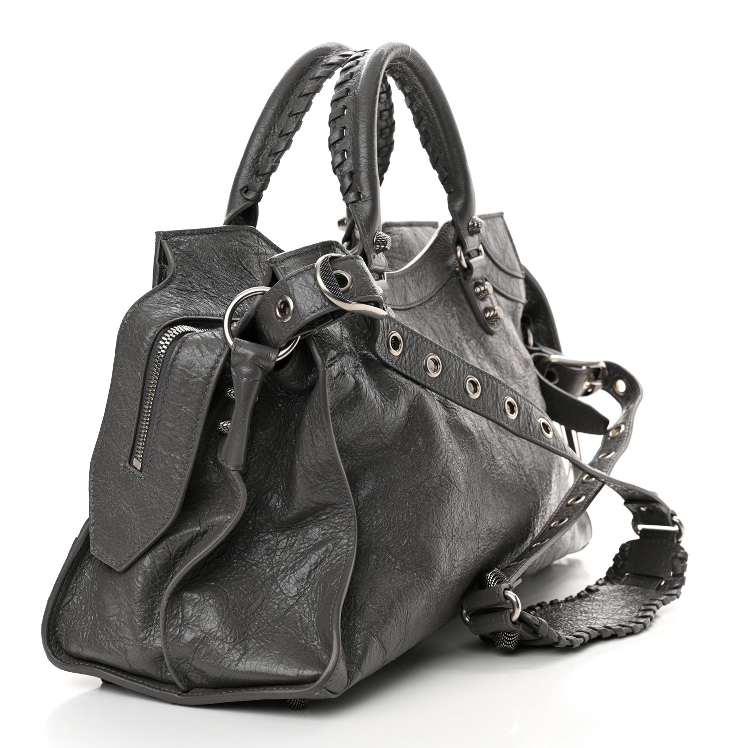Balenciaga Agneau Arena Neo Cagole City Handbag Dark Grey 4 of 13
