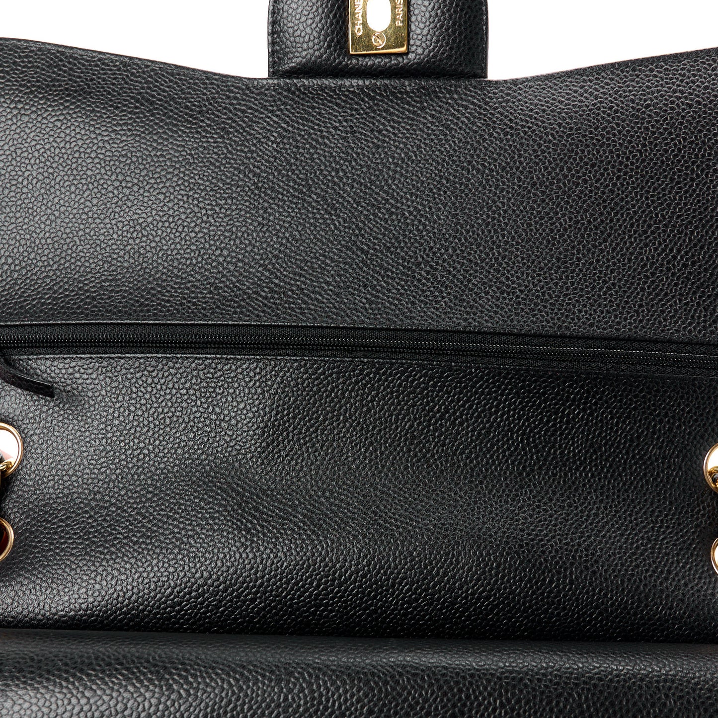 Caviar Quilted Jumbo Double Flap Black