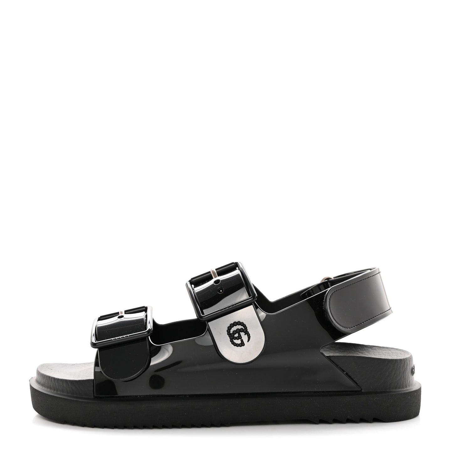 Rubber Mini Double G Womens Isla Dad Sandals 36 Black