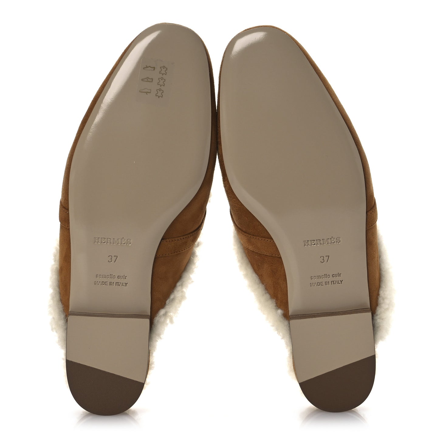Suede Goatskin Shearling Womens Oz Mules 37 Natural Ecru