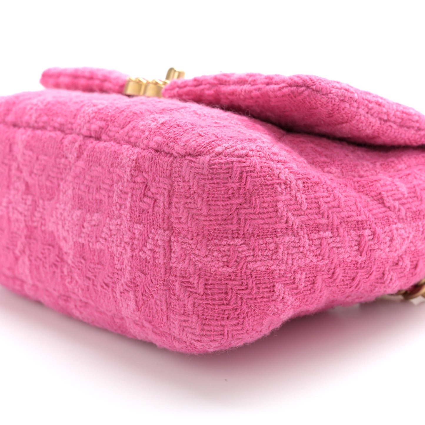 Tweed Quilted Medium Chanel 19 Flap Pink