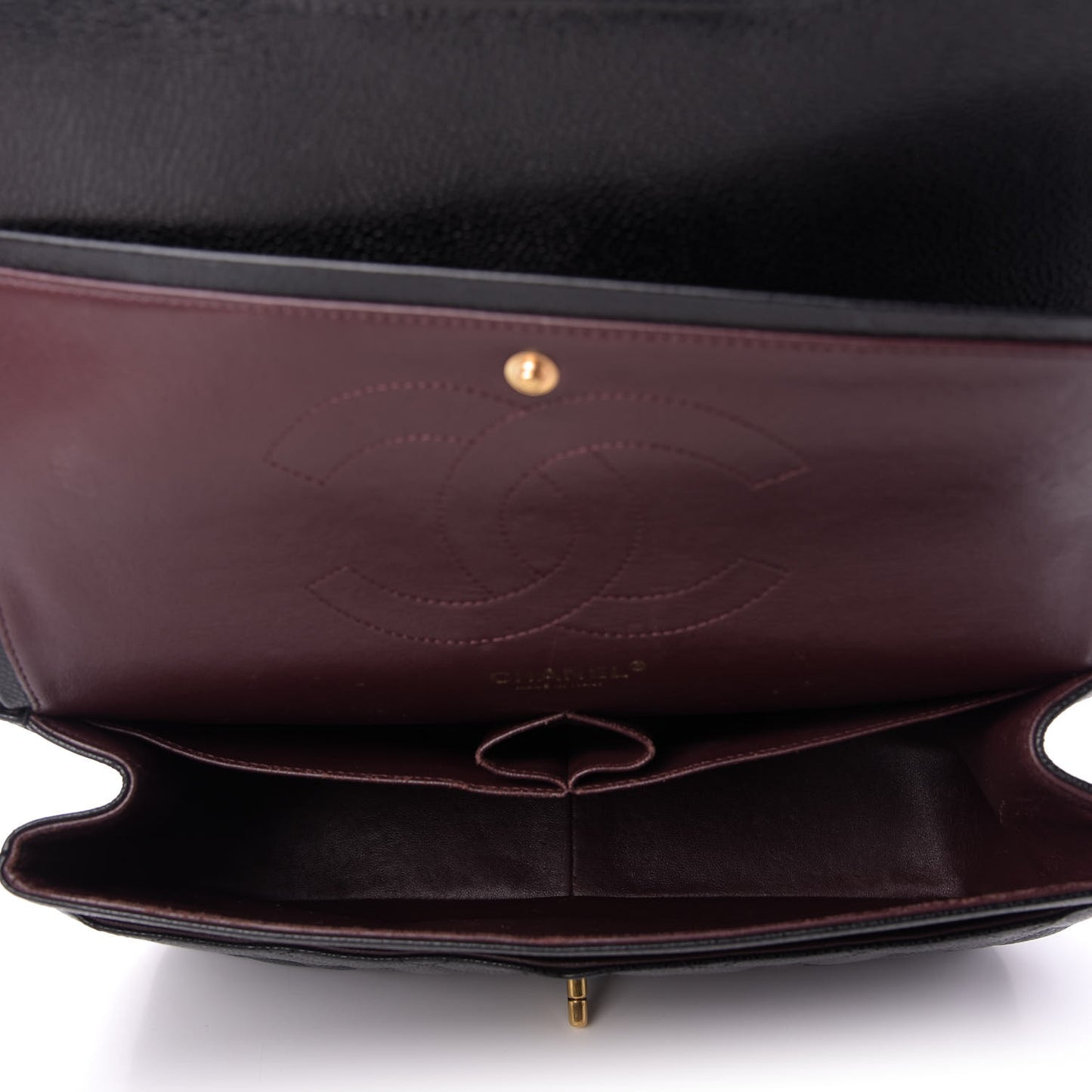 Caviar Quilted Jumbo Double Flap Black