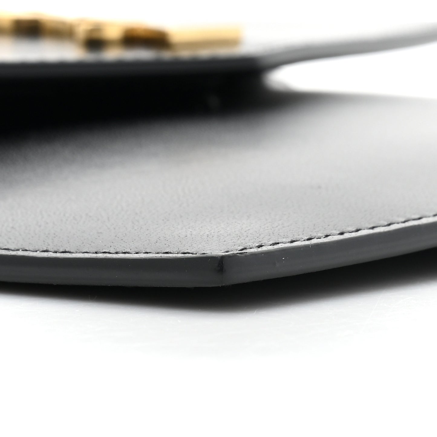 Smooth Shiny Calfskin Monogram Uptown Baby Pouch Black